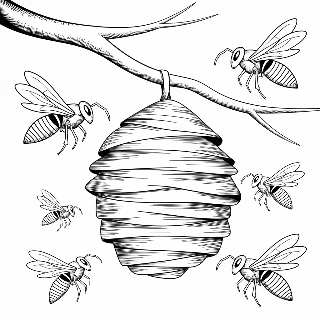 Wasp Nest Coloring Pages