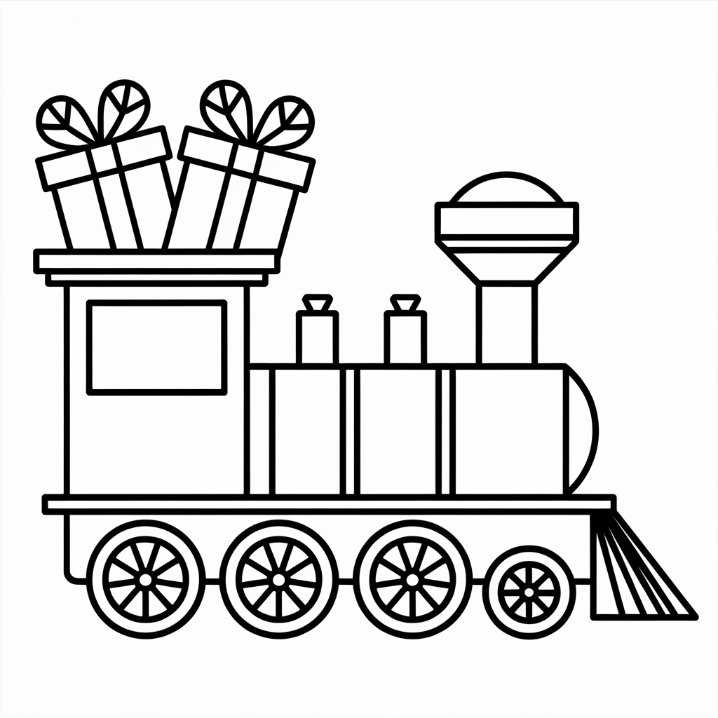 Free Printable Polar Express Train Christmas Coloring Pages for Preschoolers