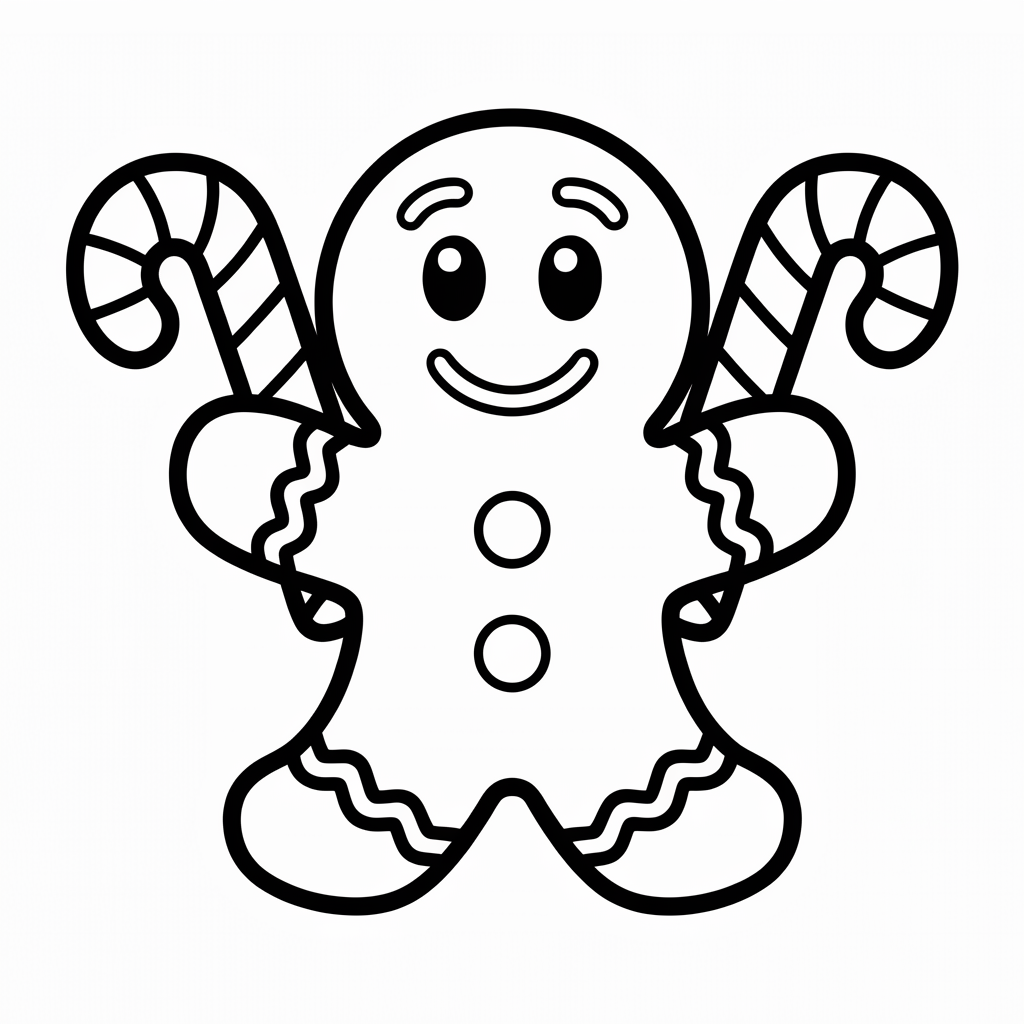 Gingerbread Man with Candy Canes