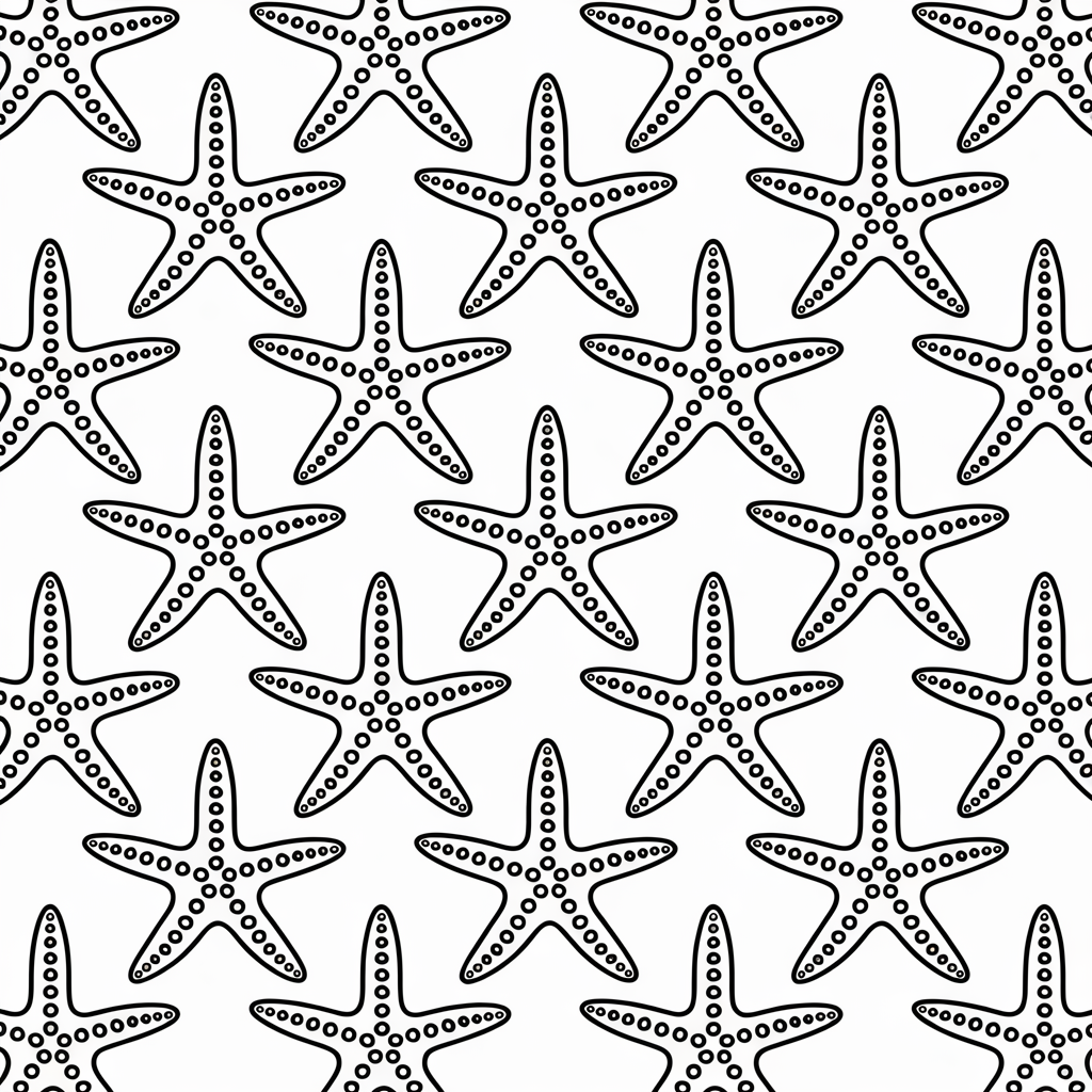 Starfish Pattern Coloring Page
