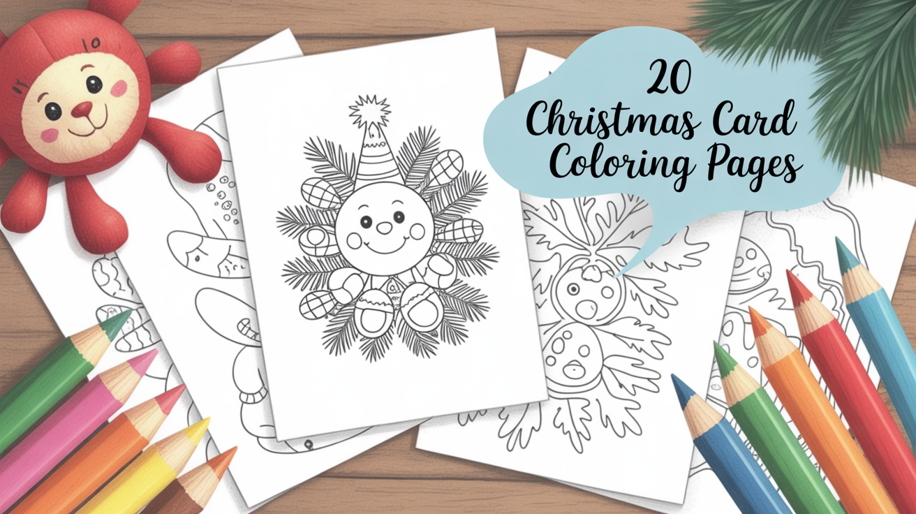 christmas card coloring pages