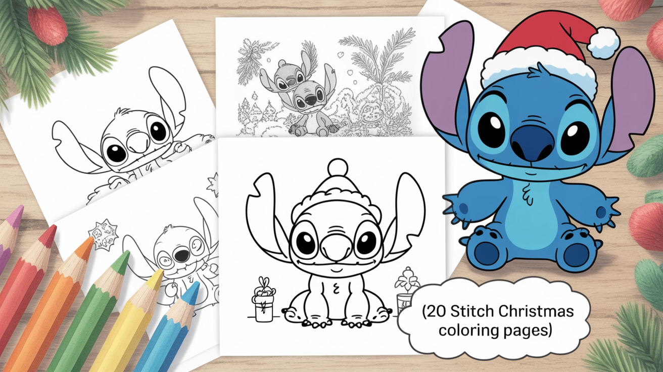 stitch christmas coloring pages