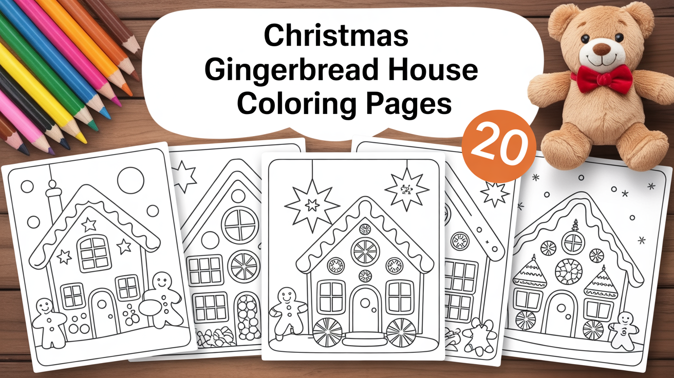 christmas gingerbread house coloring pages