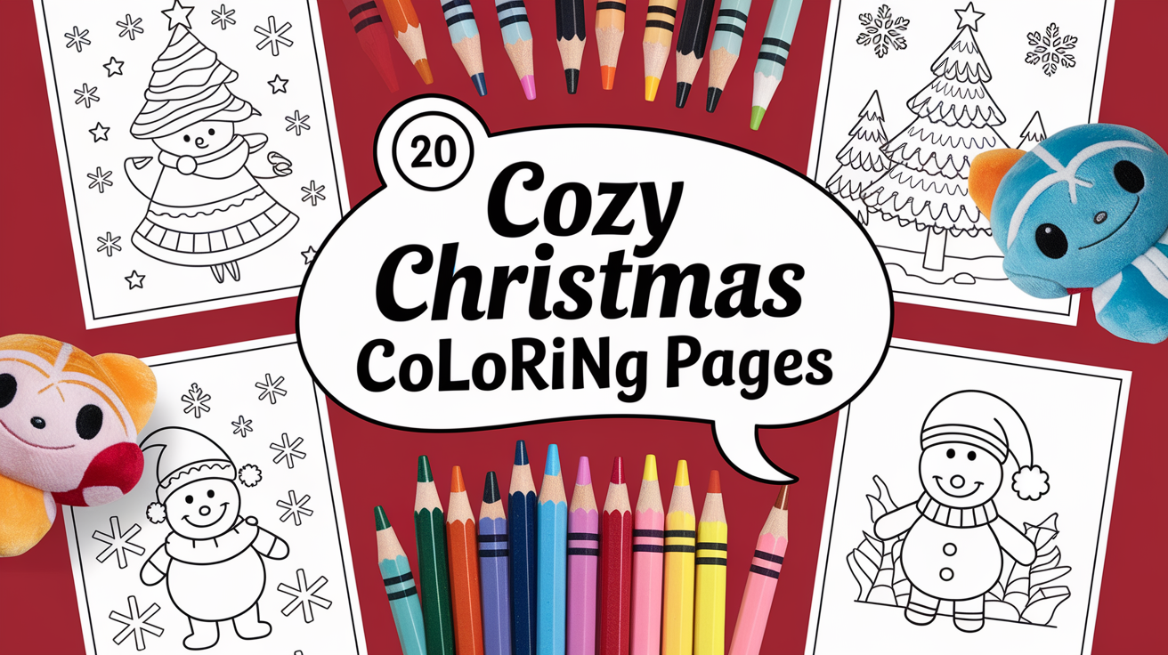 cozy christmas coloring pages