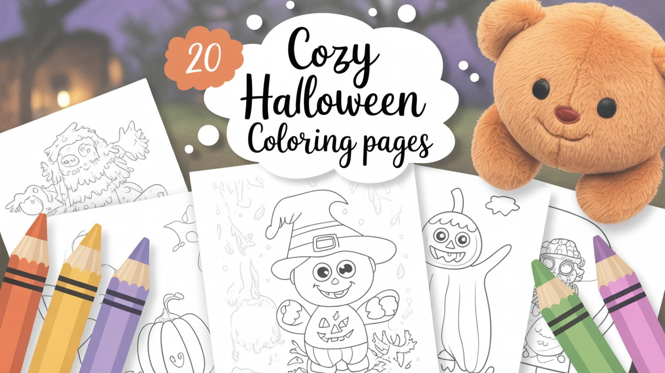 COZY HALLOWEEN COLORING PAGES