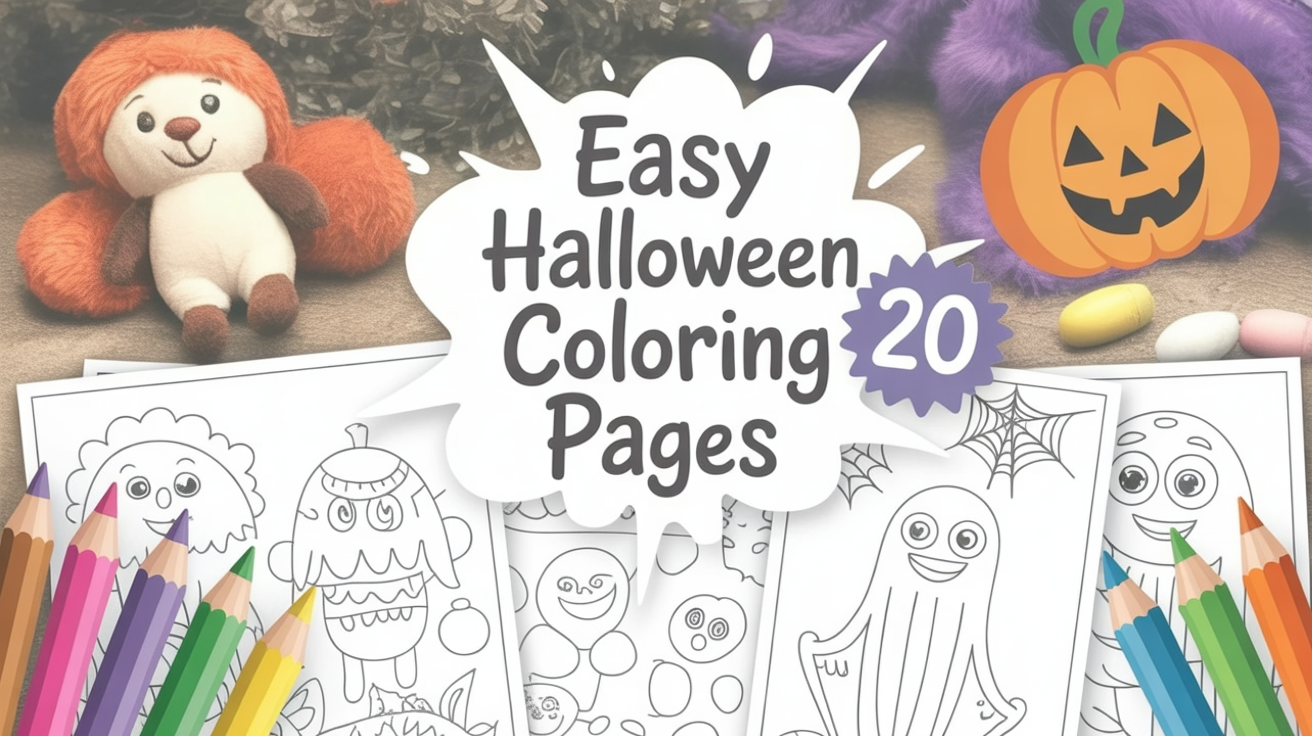 EASY HALLOWEEN COLORING PAGES