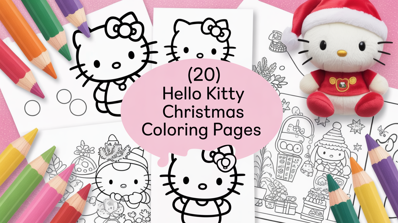 hello kitty christmas coloring pages