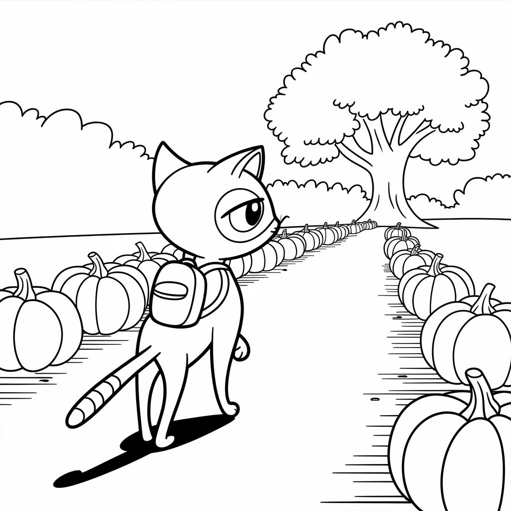 Black Cat Guide Coloring Sheet 