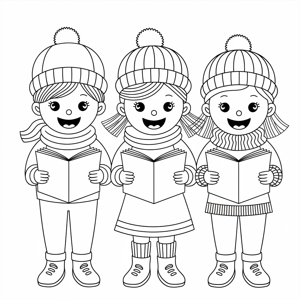 Christmas Caroling Kids 
