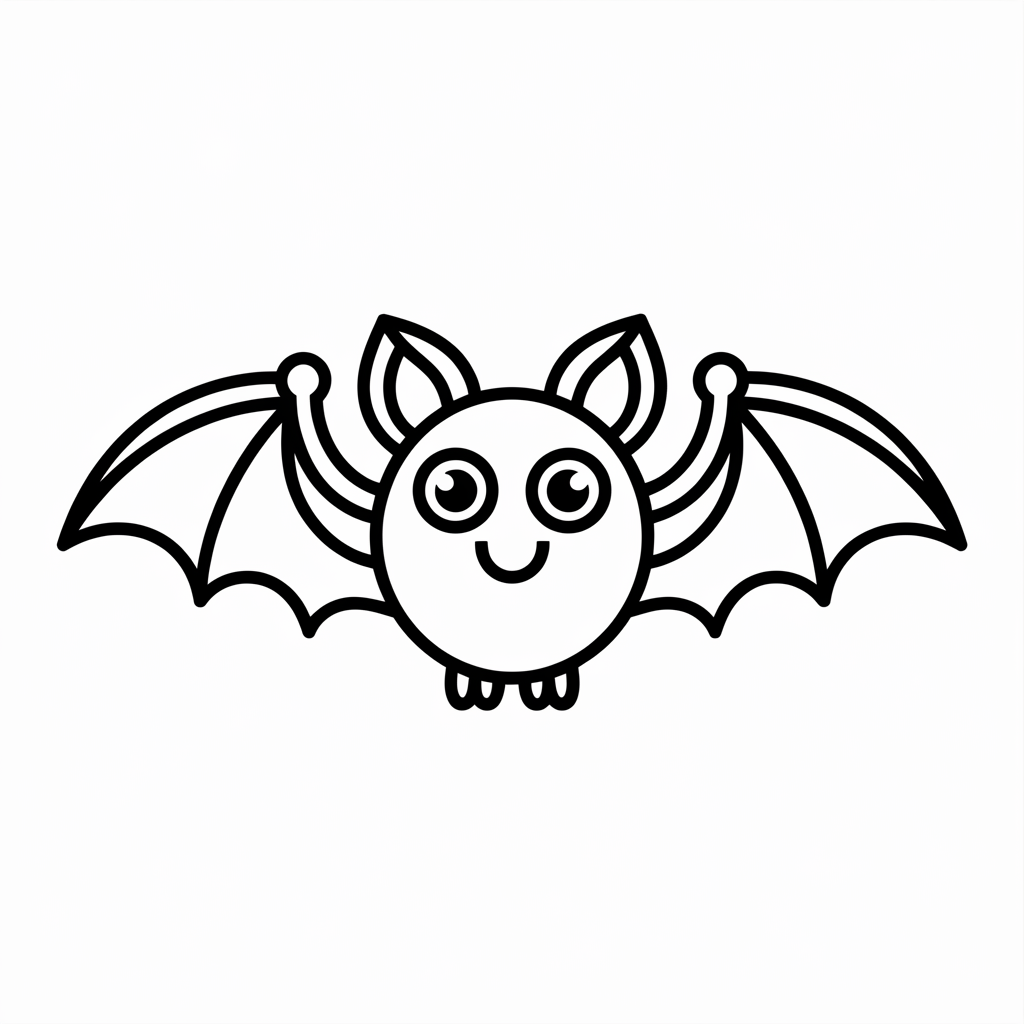 Easy Bat Coloring Pages for Toddlers and Preschoolers