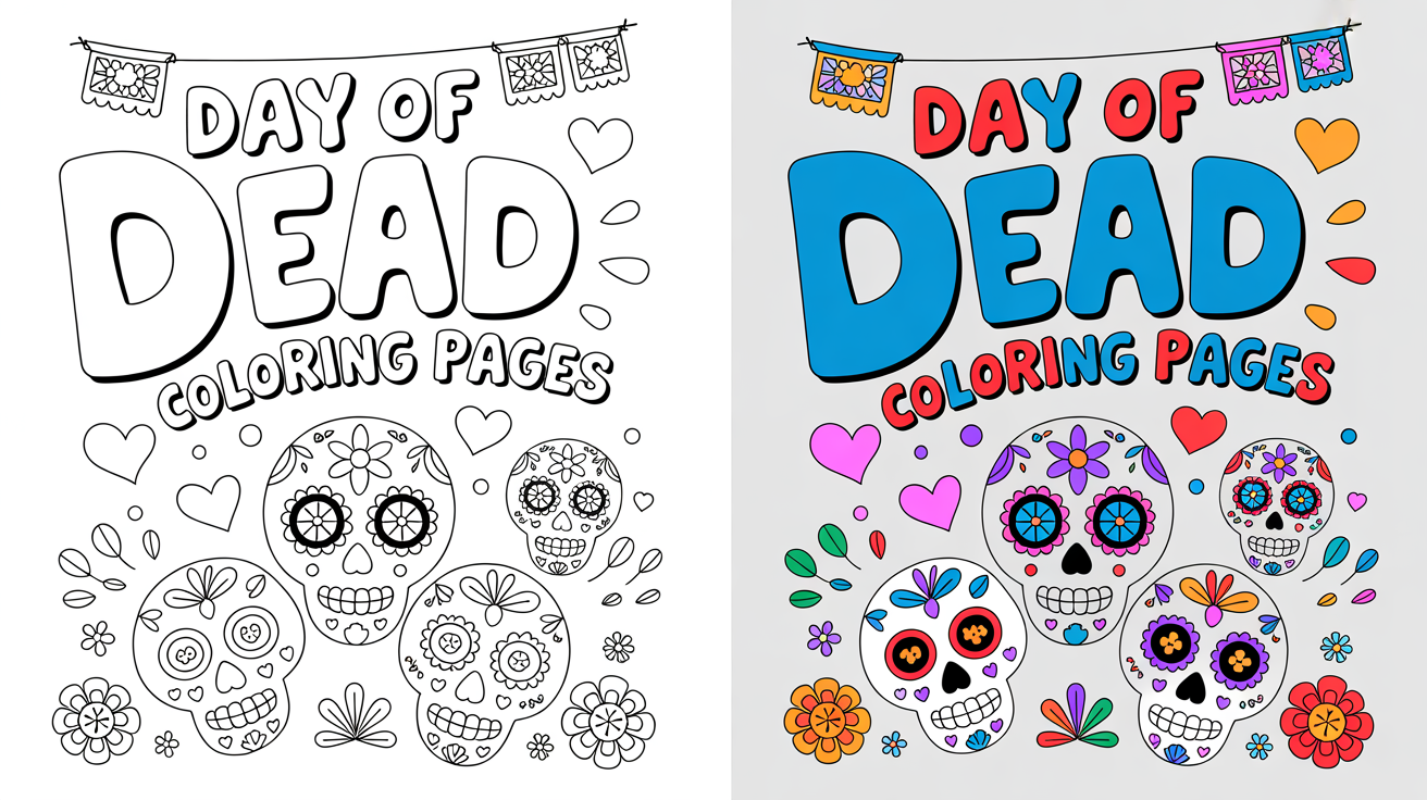 DAY OF DEAD COLORING PAGES