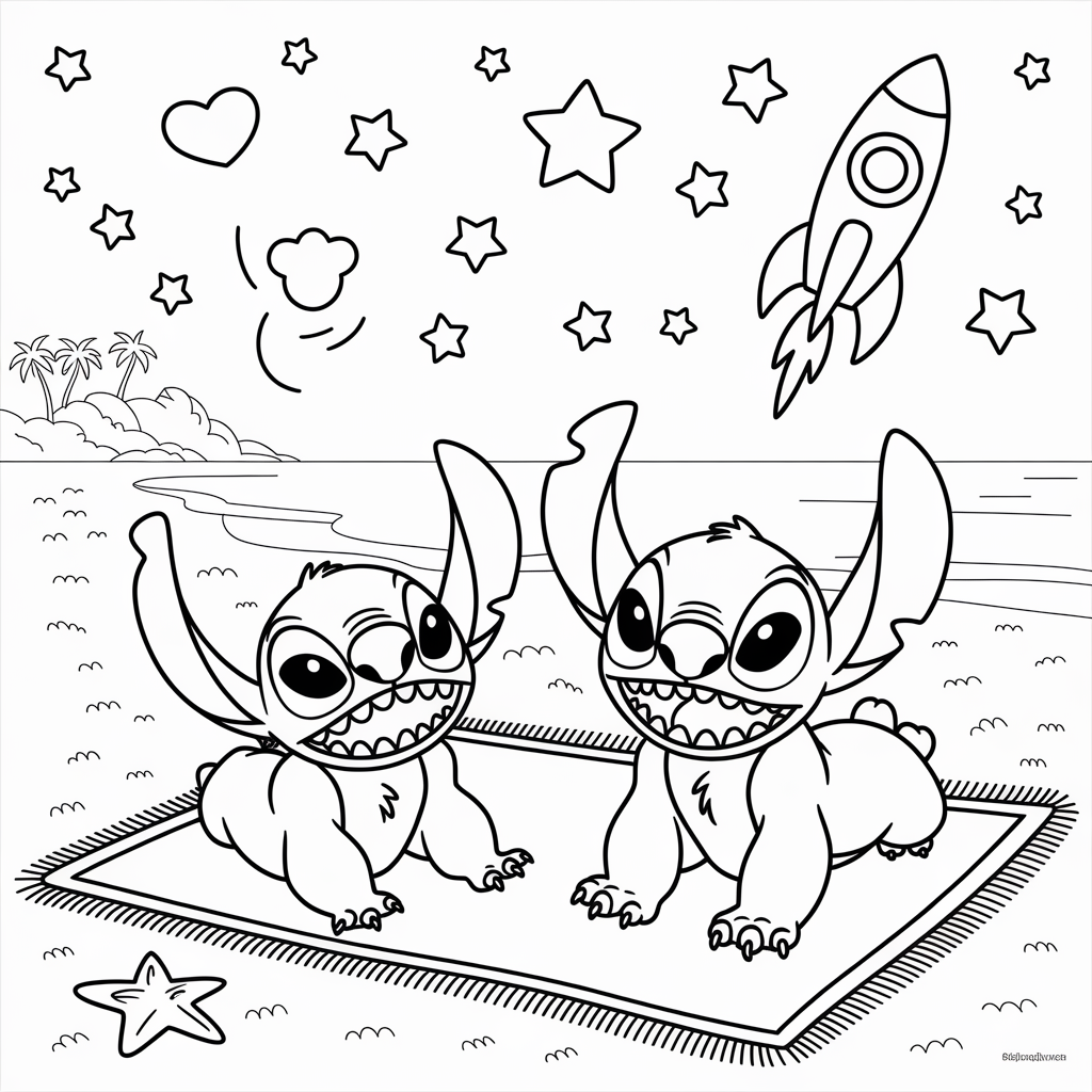  Lilo and Stitch Stargazing on the Beach