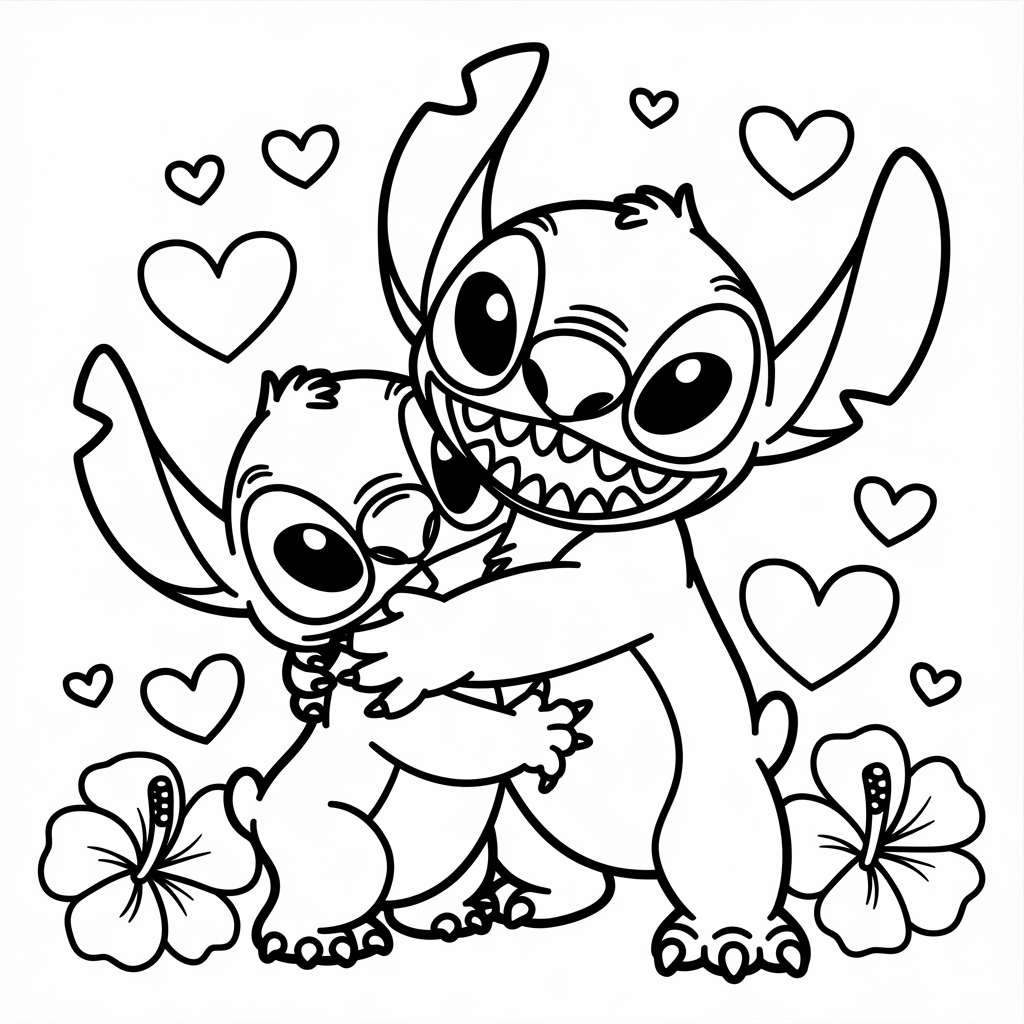  Cute Lilo Hugging Stitch 