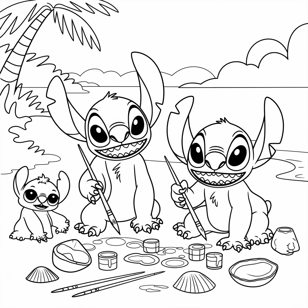  Creative Lilo and Stitch Painting on the Beach 