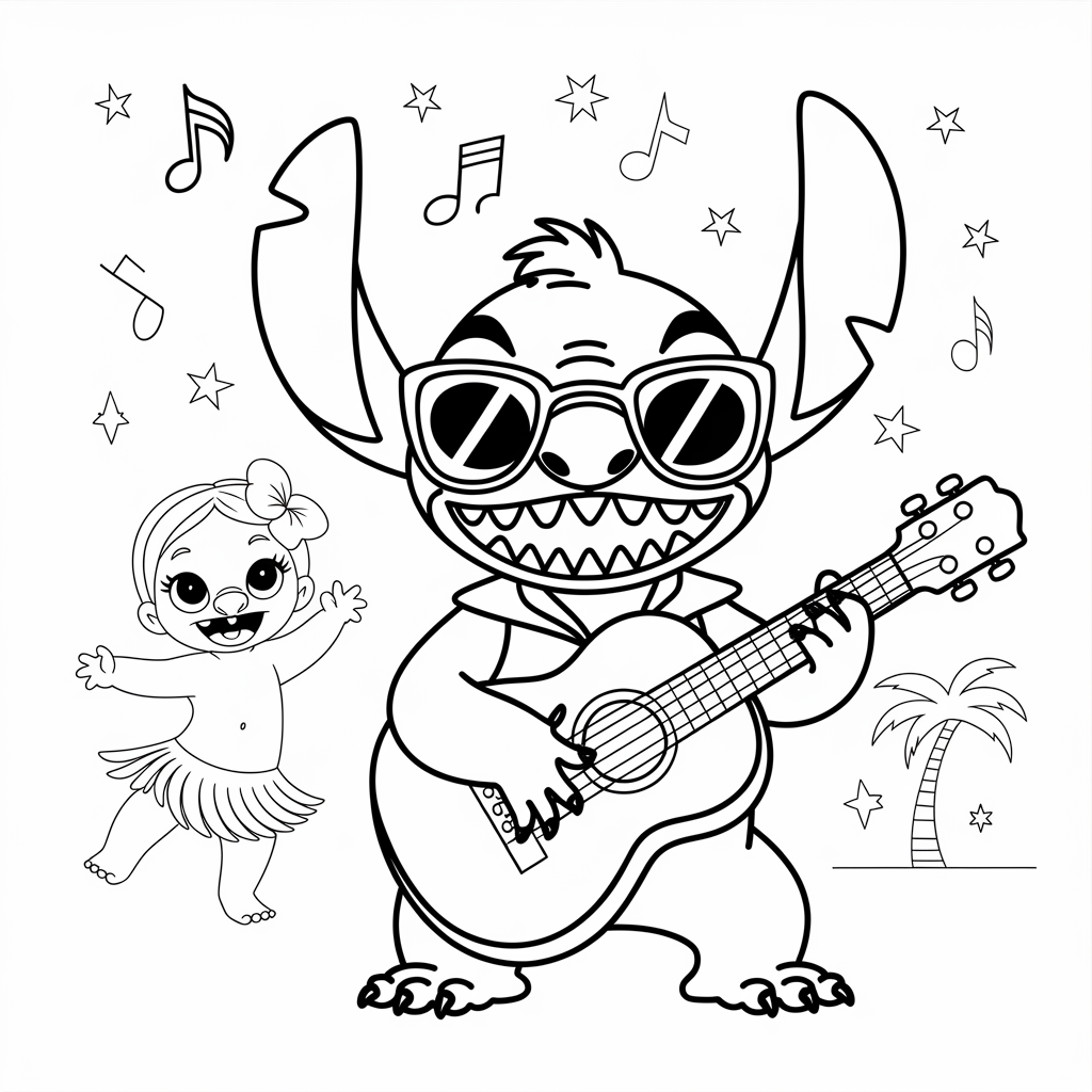  Elvis Stitch Playing Guitar 