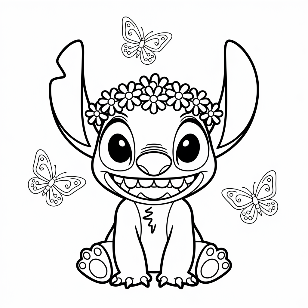 Flower Crown Stitch Coloring Page
