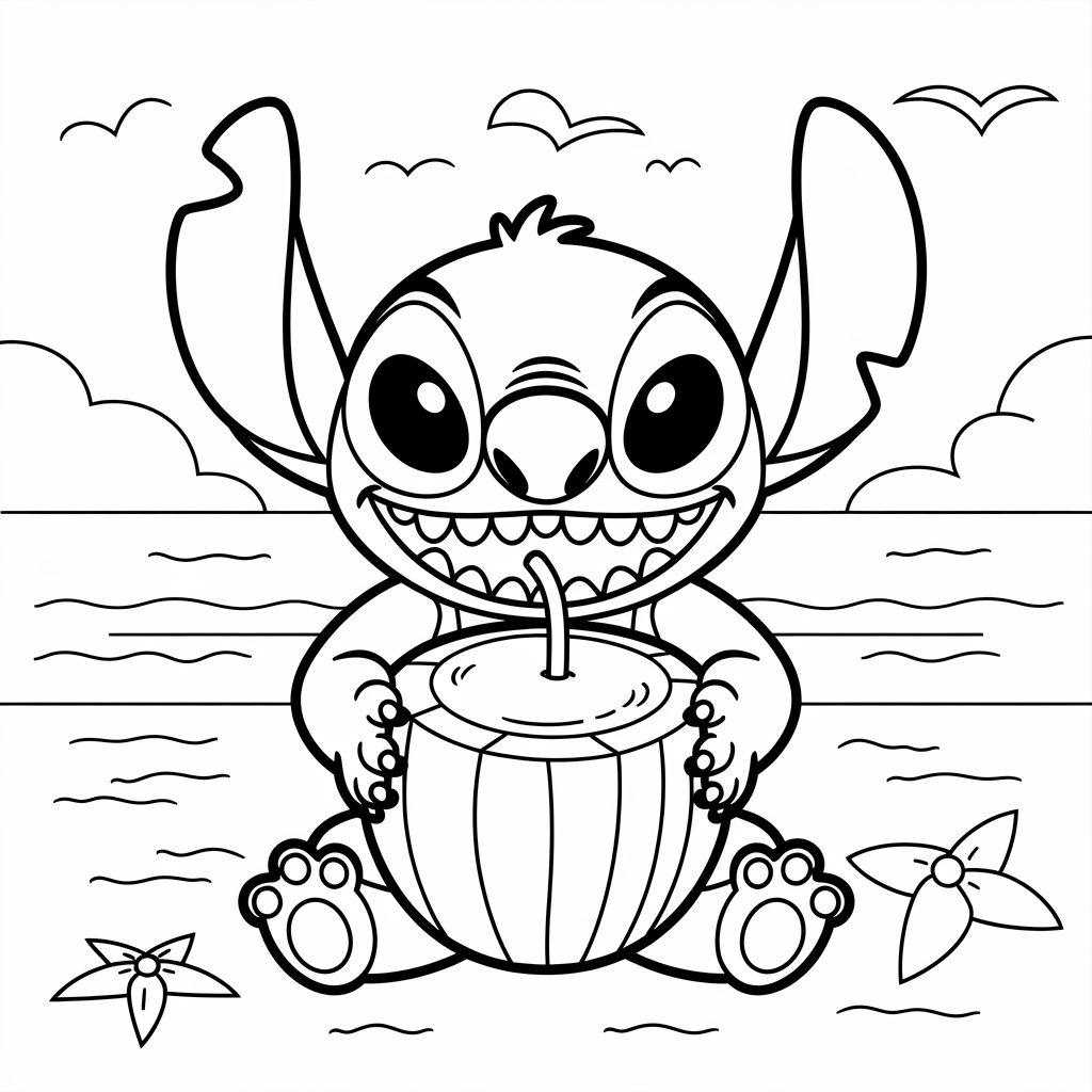Summer Stitch Coloring Page