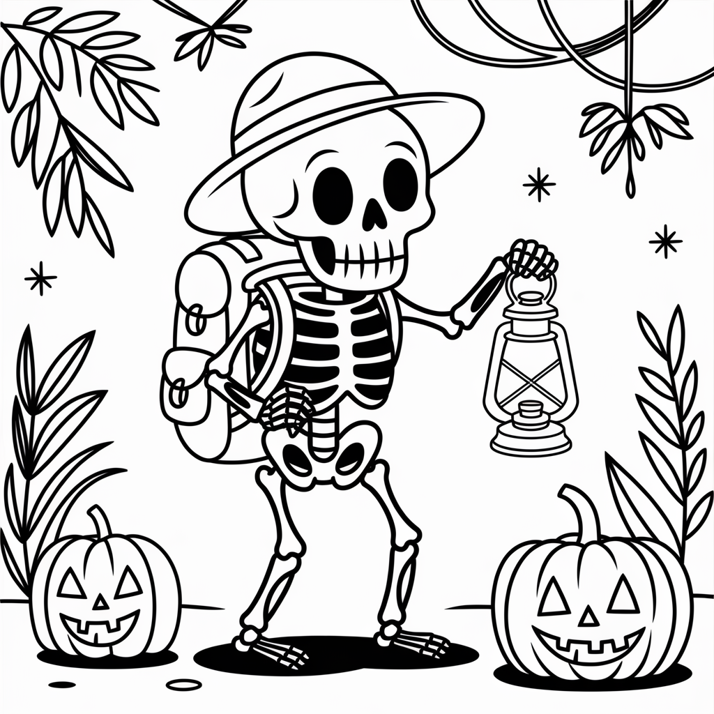 Explorer Skeleton Coloring Pages