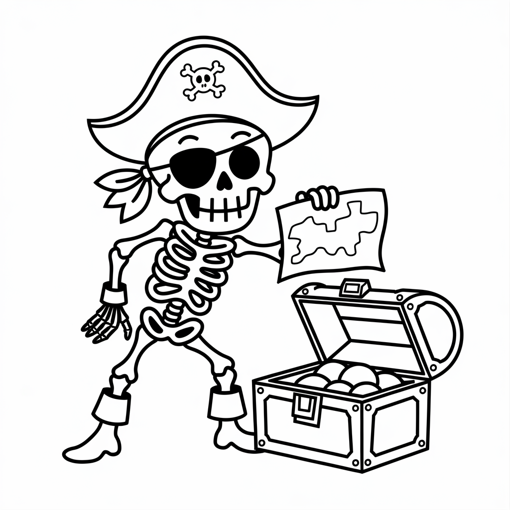 Pirate Skeleton Coloring Pages