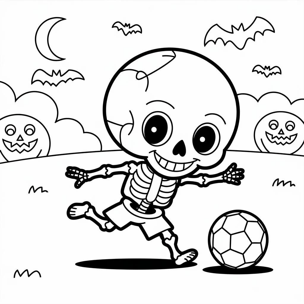 Skeleton Soccer Coloring Pages