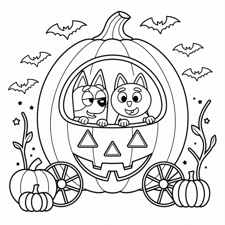 Bluey Halloween Coloring Pages – Free Printable Sheets for Kids - Love ...