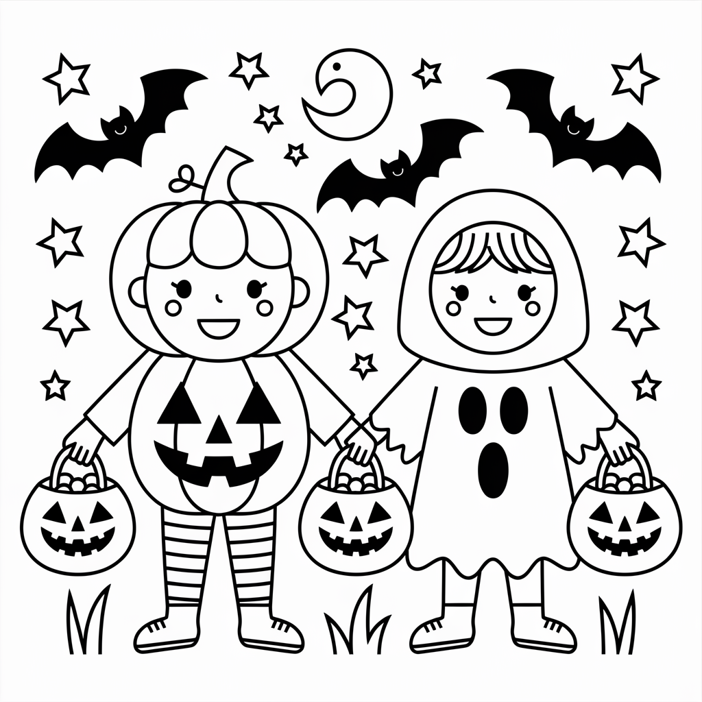  Trick-or-Treat Kids Halloween Coloring Pages for Toddlers to Enjoy
