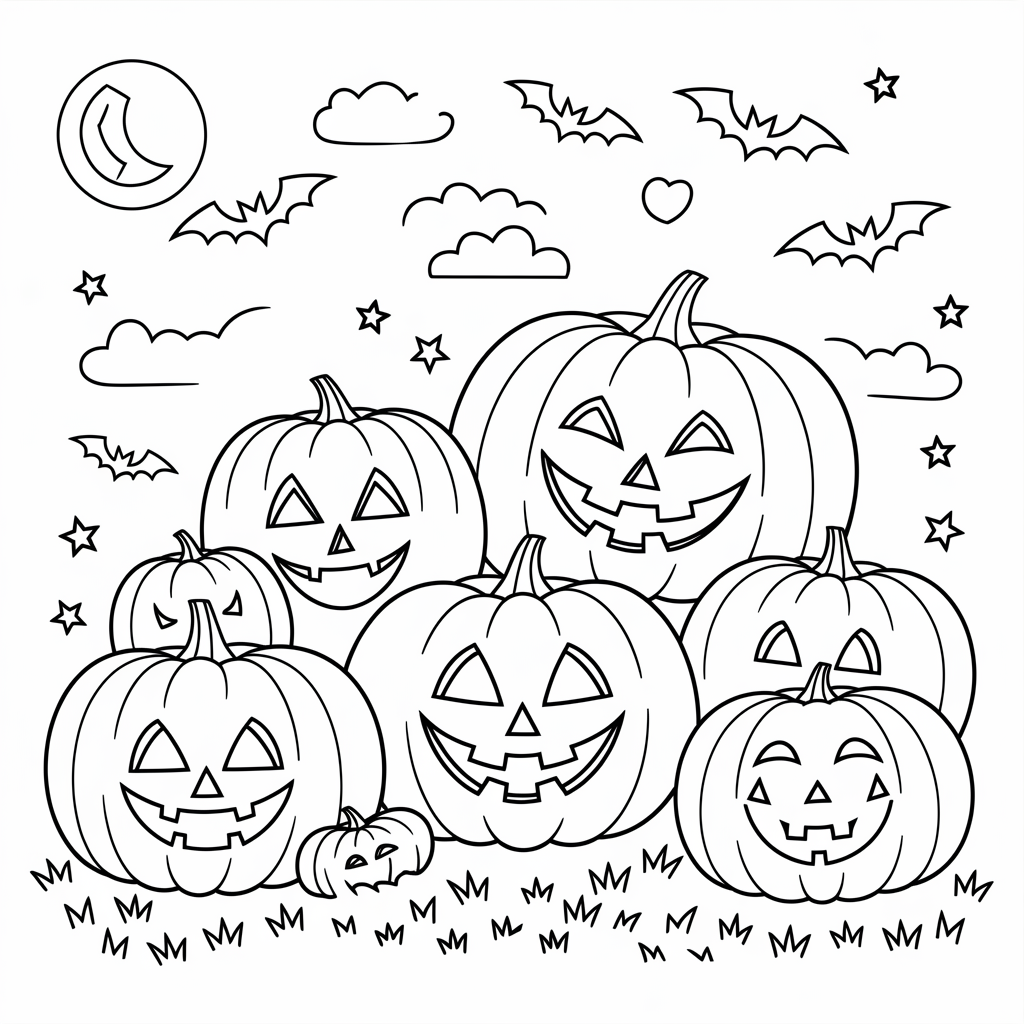  Happy Jack-o’-Lantern Coloring Pages for Toddlers