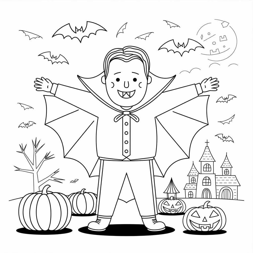 Bingo Vampire Halloween Coloring Pages