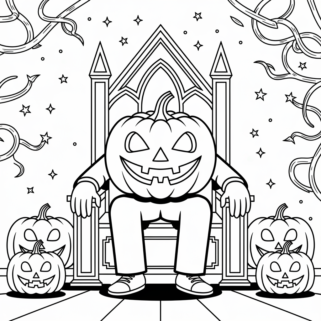  Pumpkin King on a Spooky Throne 