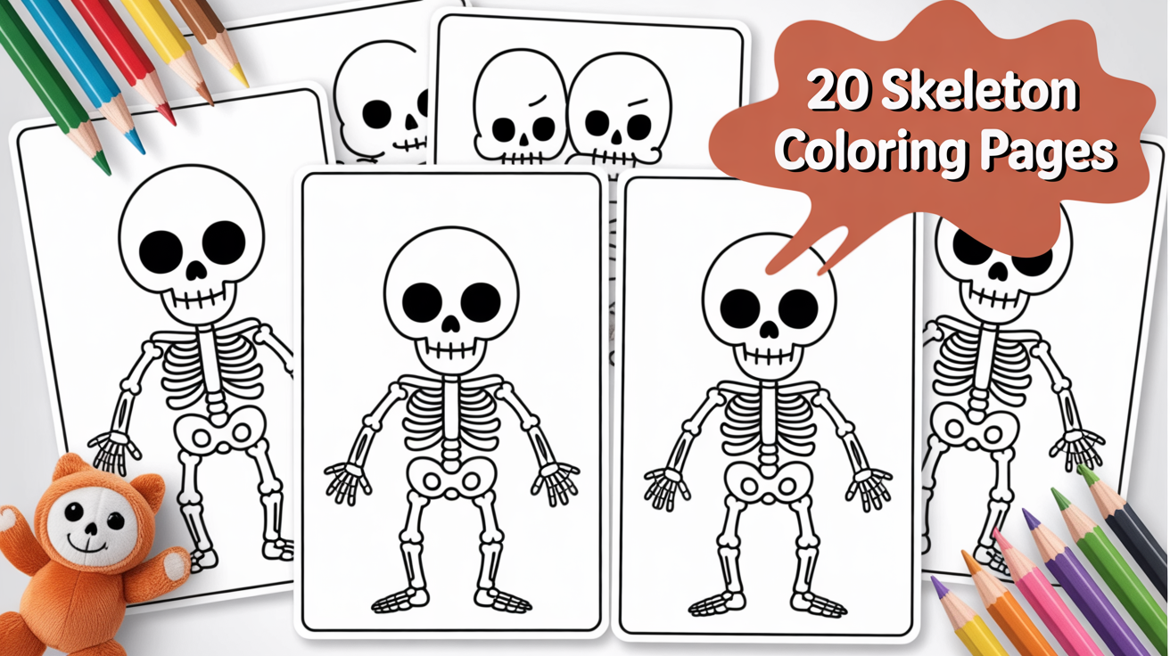 skeleton coloring pages