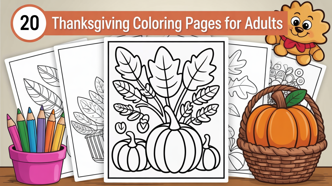 Thanksgiving coloring pages for adults
