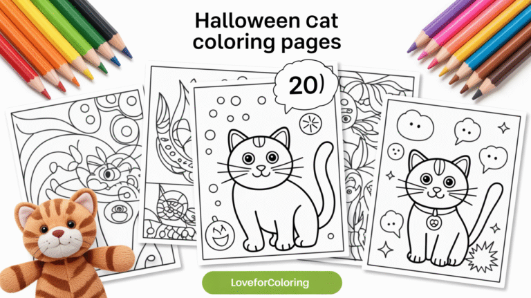 HAlloween cat coloring pages