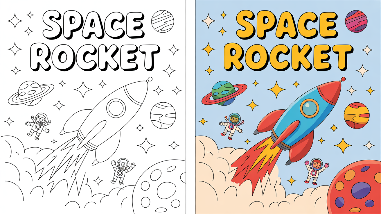 space rocket coloring pages