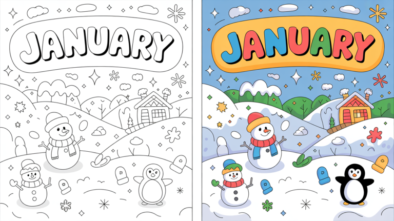 january coloring pages