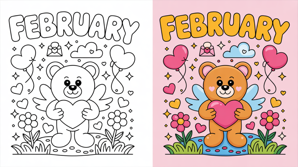 February coloring pages