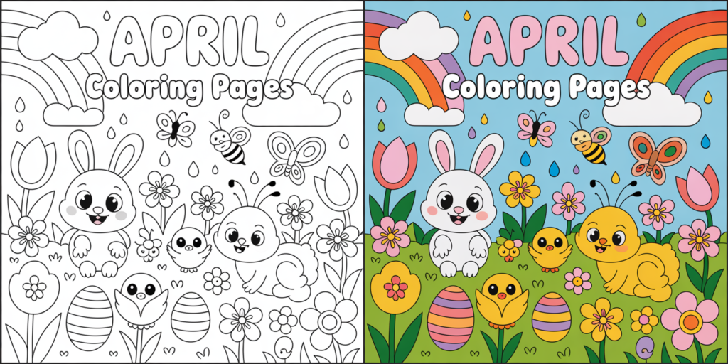april coloring pages