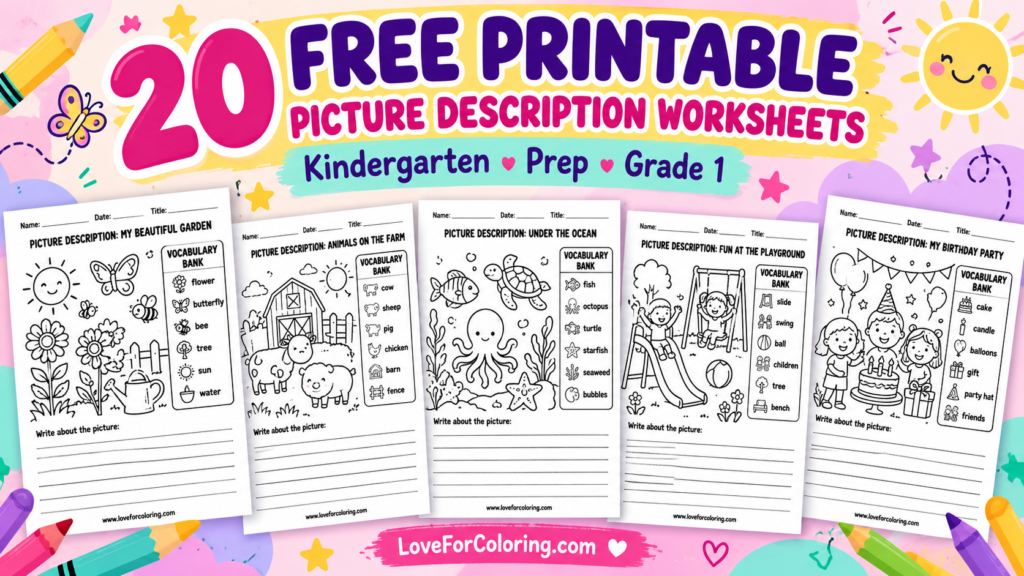 Picture description worksheets